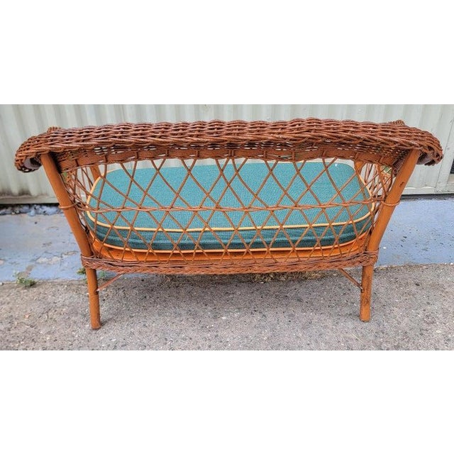20th Century Wicker Child's Bar Harbor Settee & Chaise & Rocker Set For Sale In Los Angeles - Image 6 of 13