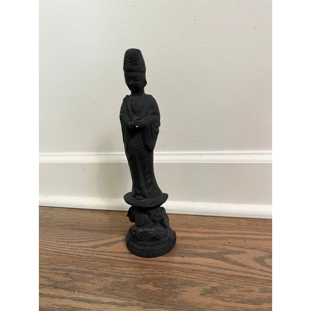 Asian Vintage 1960s Alexander Backer Plaster Chalkware Asian Man Wall Hanging For Sale - Image 3 of 7