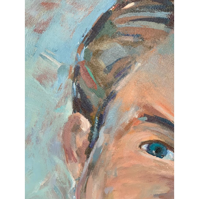 Portrait of a Man Signed by Texas Artist Mark Nanney, Unframed For Sale - Image 9 of 11