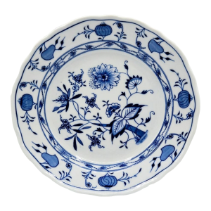 Meissen Blue Onion Oval Plates Set of 3 – Antique German Porcelain, Embossed “Meissen” & Oval Backstamp