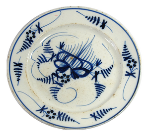20th Century French Hand-Painted Kobalt Plate from St. Clemente