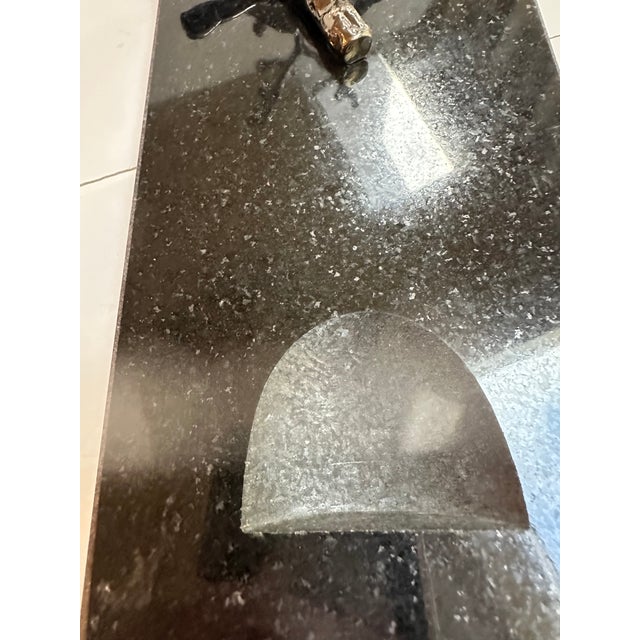 1990s Michael Aram Black Granite Orchid Branch Wine Bottle Caddy Rest For Sale - Image 9 of 17