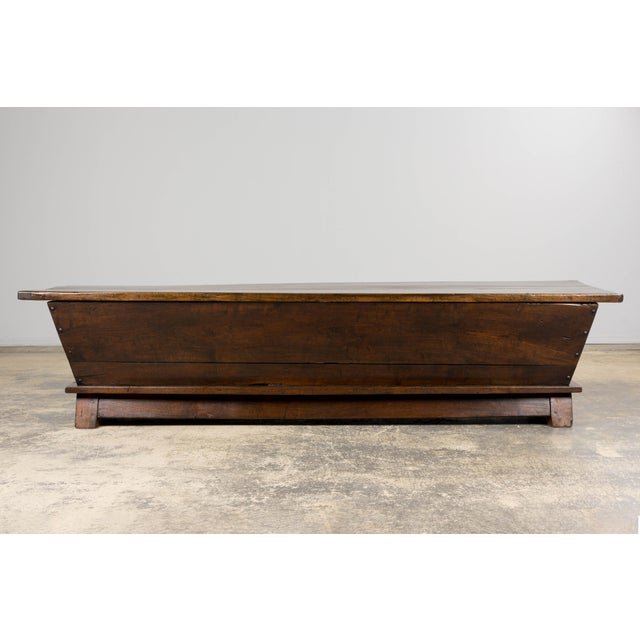 A rare early 19th century French Provincial dough bin table from Provence, beautifully combining historic authenticity...