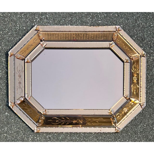 Late 19th Century Venetian glass wall mirror. Very rare color - copper tone. Overall in very good condition. Measurements:...