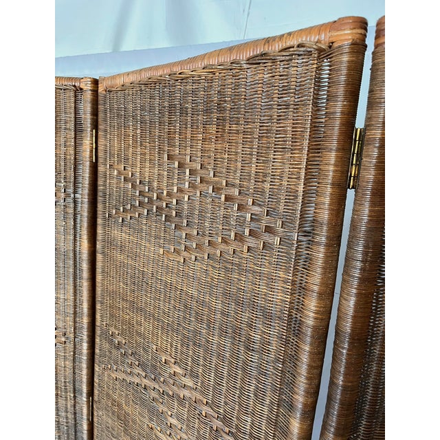 Mid Century Rattan Wicker Room Divider Screen Chairish