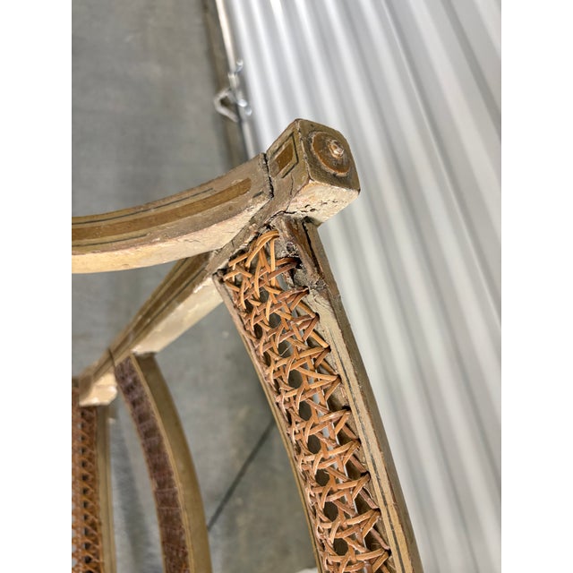 Tan 19th Century Set of Eight English Gilt and Painted Decoration Chairs For Sale - Image 8 of 9