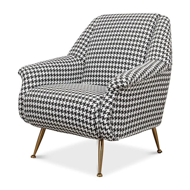 Mid Century Style Houndstooth Armchair For Sale - Image 9 of 9