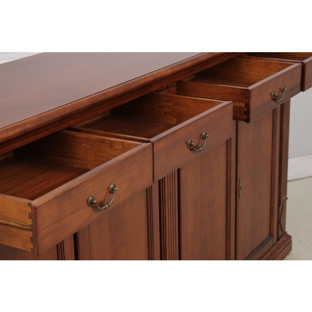 1980s Italian Neoclassical Cherry Sideboard For Sale - Image 5 of 16