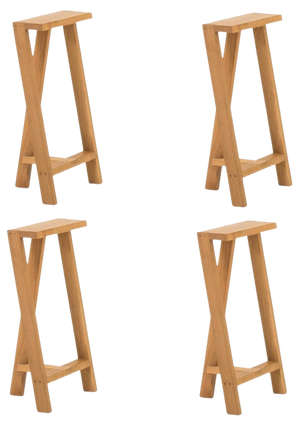 Medium Pausa Oak Stool by Pierre-Emmanuel Vandeputte, Set of 4