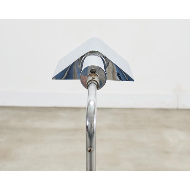 Mid 20th Century Koch & Lowy Omi Chromed Steel Adjustable Pharmacy Floor Lamp For Sale - Image 12 of 18