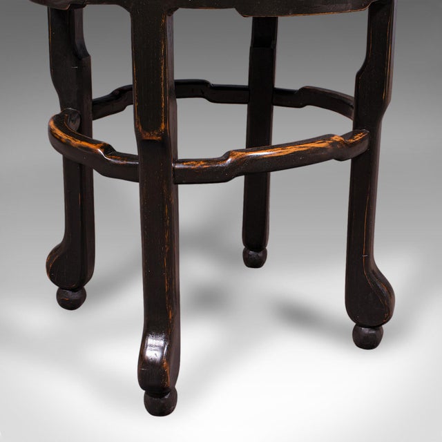 Antique Oval Side Table, Japanese, Ebonised Elm, Lamp, Wine, Victorian, Meiji For Sale - Image 9 of 9