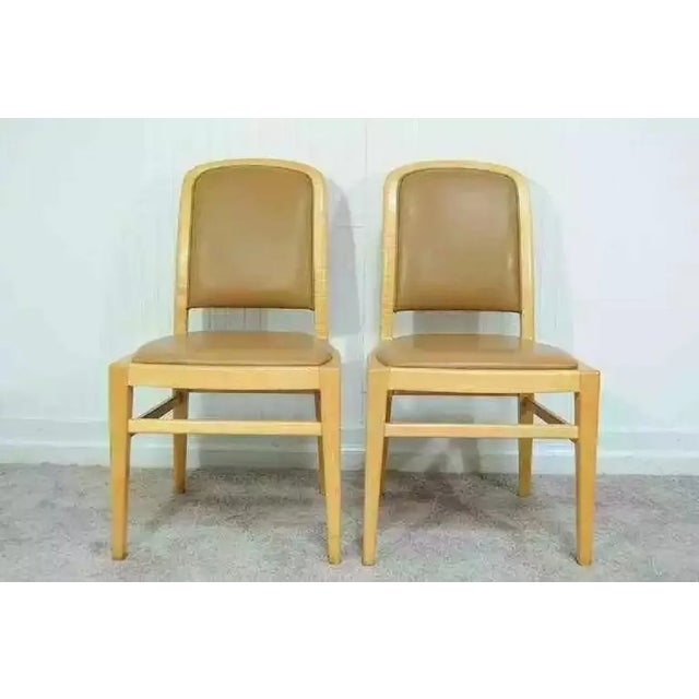 Mid-Century Modern Late 20th Century Jack Lenor Larsen Mid-Century Modern Maple and Leather Dining Chairs - Set of 8 For Sale - Image 3 of 10