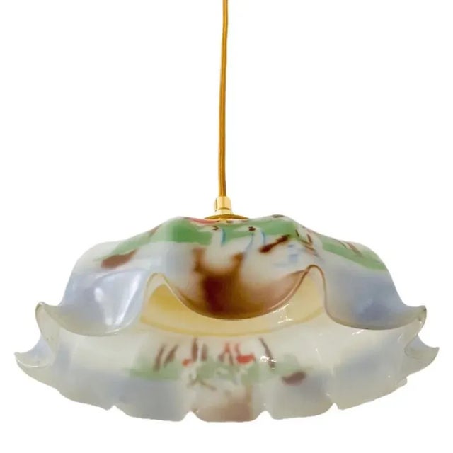 Gold Art Deco Hanging Lamp, 1930s For Sale - Image 8 of 11