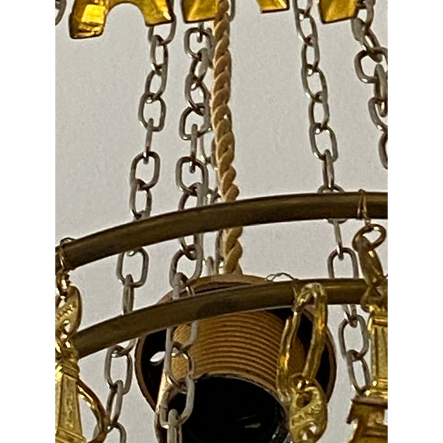 1980s Artisan Chandelier Eiffel Tower Paris Gold Metal Key Chain Motif For Sale - Image 5 of 11