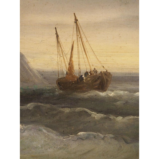 Cream 19th Century French Coastal Landscape Painting, Signed Kuwasseg For Sale - Image 8 of 18