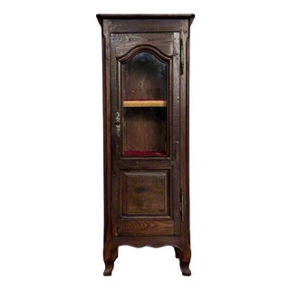 Antique French Country Oak Display Cabinet, 1780s For Sale