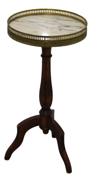 Small Round Side Table with White Marble Top