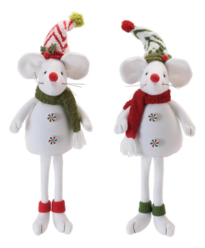 Holiday Plush Mouse Figurines (Set of 2)