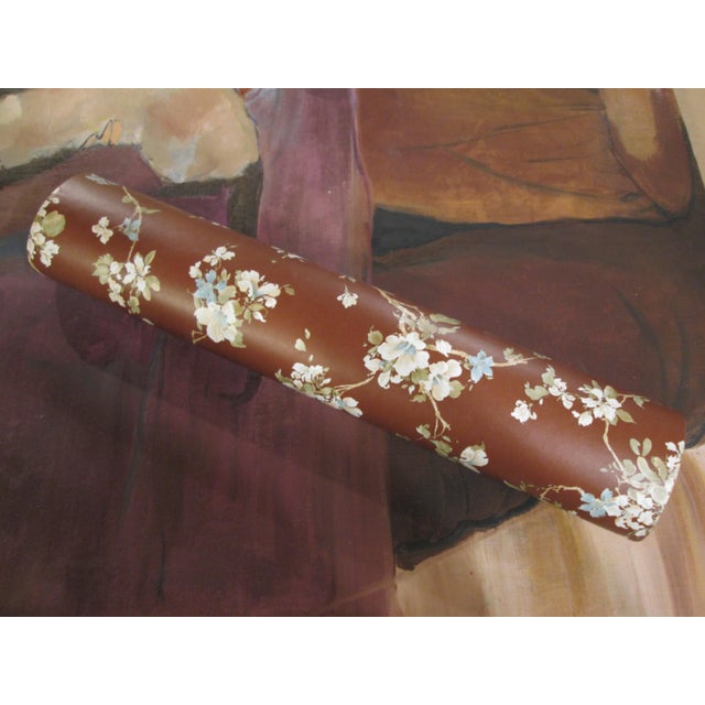 Vintage 1980s Brown Floral Wallpaper For Sale - Image 4 of 11