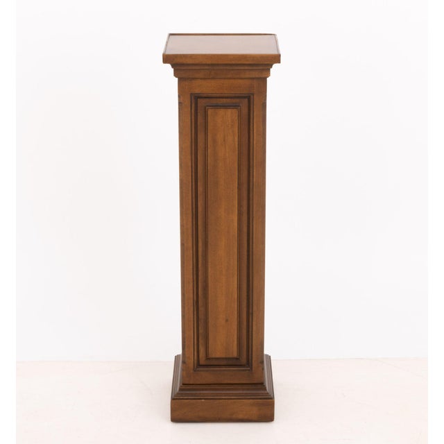 Late 20th Century Neoclassical Style Walnut Pedestal Stand For Sale - Image 5 of 6