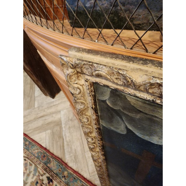 Possibly 17th century or early 18th century Spanish colonial painting laid down on board and expensive customs frame from...