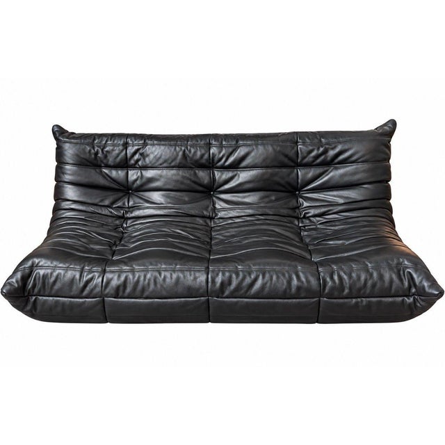 Mid-Century Modern Michel Ducaroy “Togo” Three-Piece Leather Set for Ligne Roset, France, 1970 For Sale - Image 3 of 16