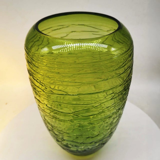 Handmade Green Murano Glass Vase, Italy, 1970s For Sale - Image 6 of 11