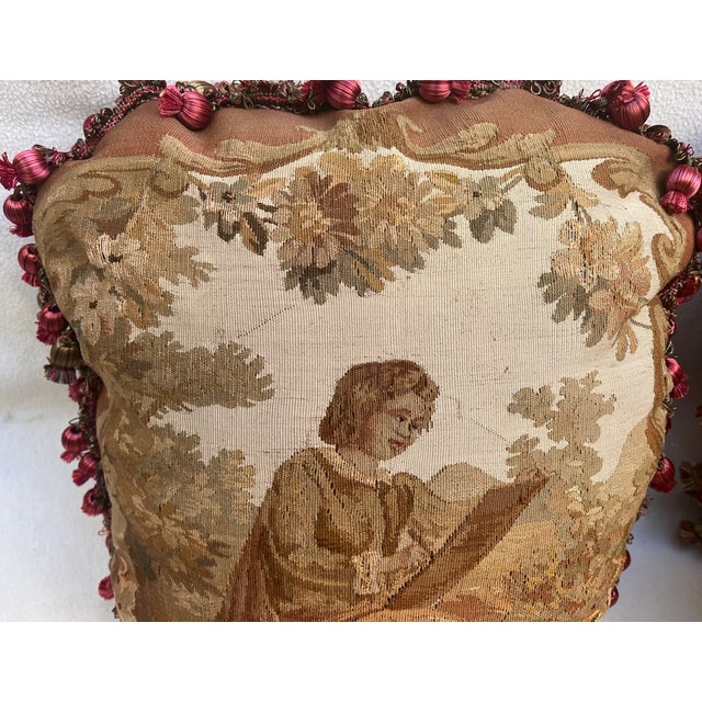 Textile Three Pillows With 19th Century Tapestry For Sale - Image 7 of 9