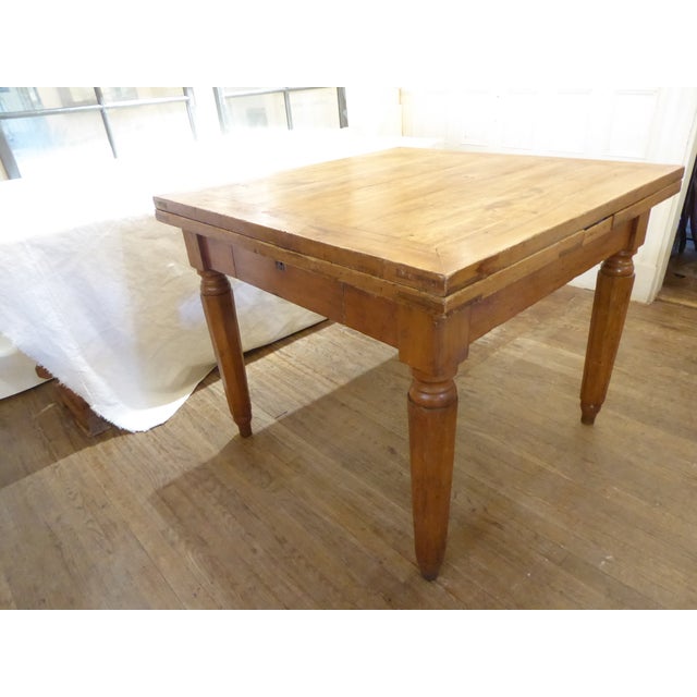 Brown Antique Italian Pine Dining Table For Sale - Image 8 of 9