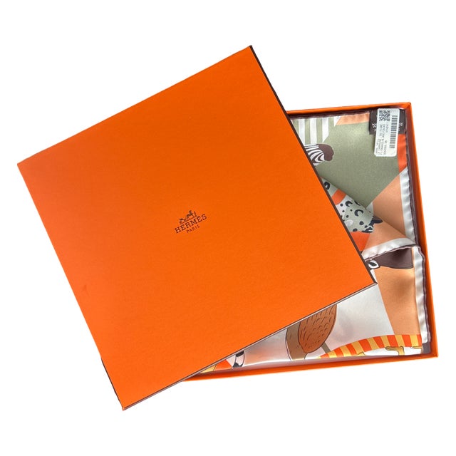 Hermès Hermes Carrousel Du Louvre Royal Vintage Framed Silk Scarf For Sale - Image 4 of 5