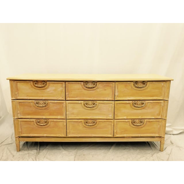Vintage Bamboo Dresser by Bassett Chairish