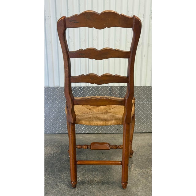 French Country Habersham French Country Farmhouse Ladderback Rush Seat Dining Chairs - Set of 4 For Sale - Image 3 of 12
