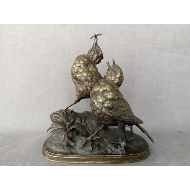 Ferdinand Pautrot, Bronze sculpture, 1866. Missing a Flower, France, Height 25 cm. Base 23.2 x 11 cm. Weight 2,895 grams....