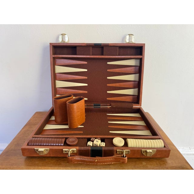 Large Vintage Complete Backgammon Game in Case For Sale - Image 9 of 9