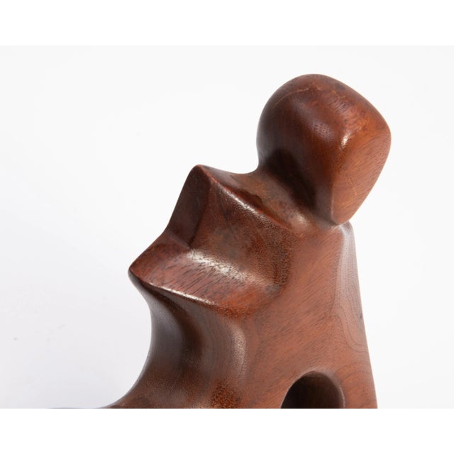 Walnut Sculpture Homage to Henry Moore Reclining Figure Tabletop Grande Odalisque For Sale - Image 11 of 12