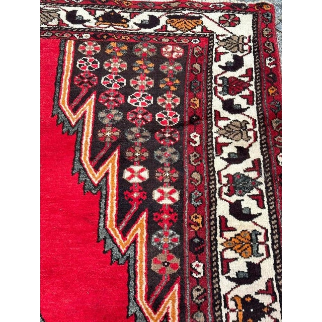 Brown Vintage Rustic Mazlaghan Rug, 1950s For Sale - Image 8 of 18