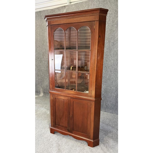 Vintage Solid Wood Corner Cabinet For Sale - Image 4 of 9