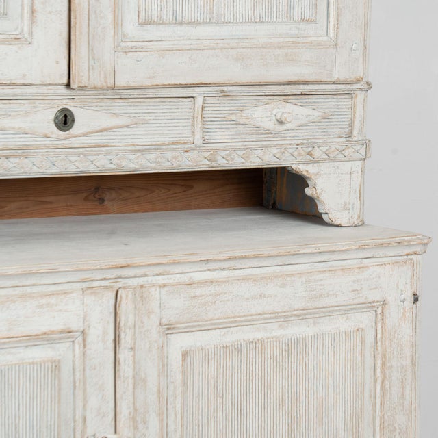 19th Century Large White Swedish Gustavian Pine Cabinet Cupboard For Sale - Image 10 of 15
