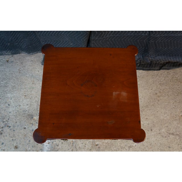 Wood Antique Early 19th C. American Federal Mahogany Carved Work Table Nightstand For Sale - Image 7 of 17
