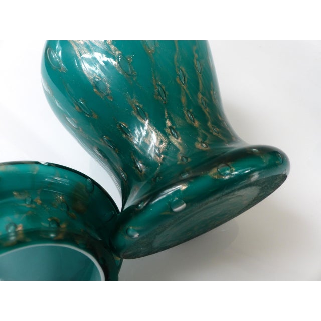 Blue Covered Jars in Turquoise and Aventurine Glass, 1950s, Set of 2 For Sale - Image 8 of 14