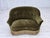 1960s, Danish 2-seater sofa. Original green furniture velour, beech wood legs, brass springs in the seat. Original good...