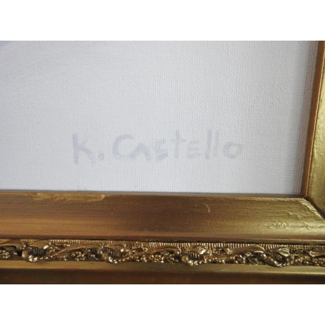 White Cubist Acrylic Painting of Nude Woman Framed For Sale - Image 8 of 11