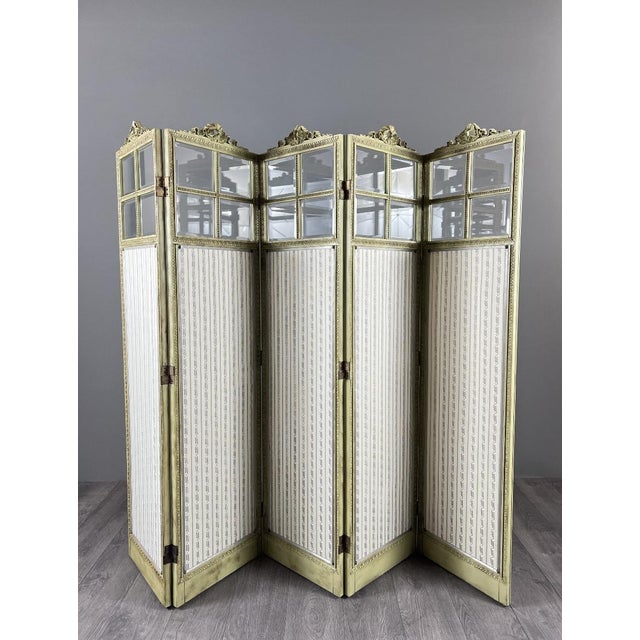 19th Century Louis XVI Style 5-Panel Screen For Sale - Image 12 of 12