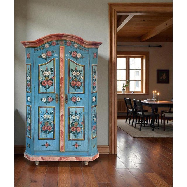 Painted Fir Wardrobe, 1843 For Sale - Image 14 of 18