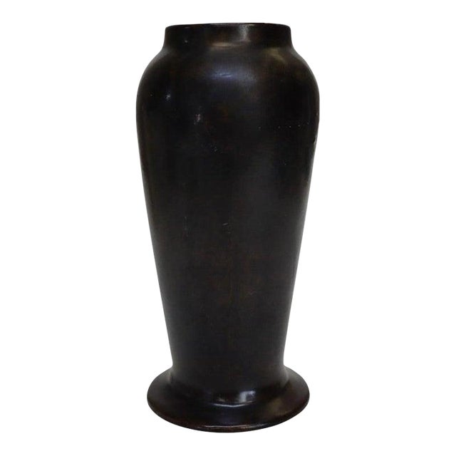 Fulper School Art Pottery Vase With Chocolate Brown Glaze Unsigned C1920 For Sale