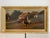 Brown Antique Oil Painting on Canvas Cows Farm Landscape Pastoral Scene Signed Framed For Sale - Image 8 of 15