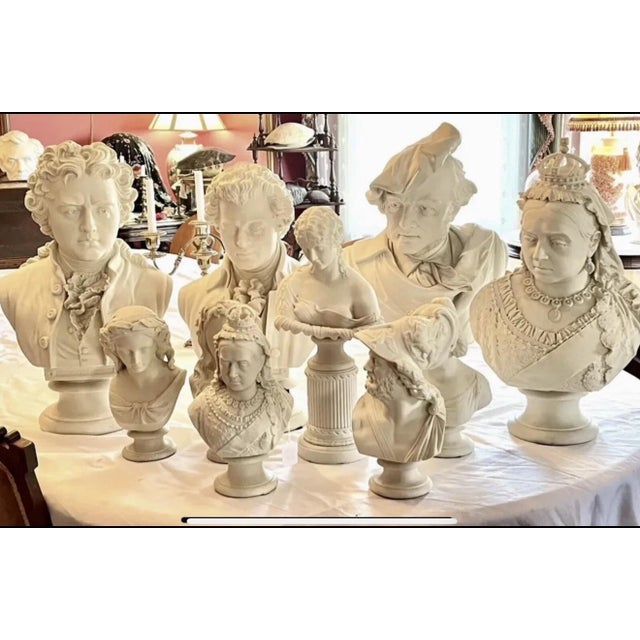 Ceramic Rare EXTRA LARGE Antique Parian RICHARD WAGNER Bisque Portrait Bust Statue R.&L. For Sale - Image 7 of 16