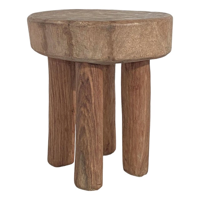 African Vintage Carved Wood Milk Stool Hehe Gogo People Tanzania 11.5" H For Sale