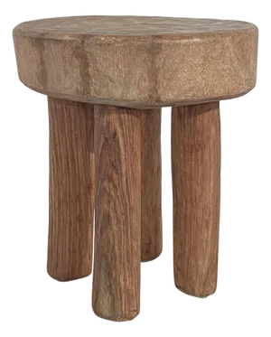 African Vintage Carved Wood Milk Stool Hehe Gogo People Tanzania 11.5" H