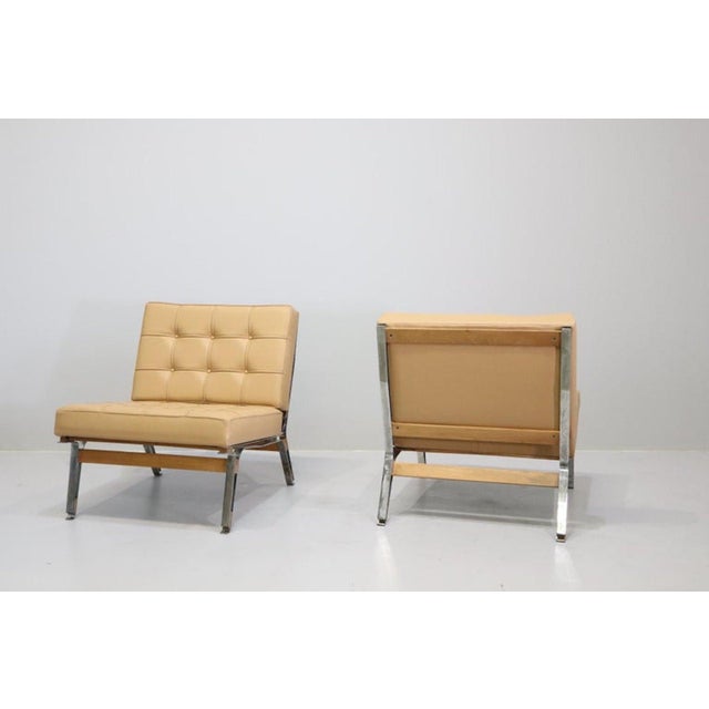 Beige Leather 856 Armchairs from Cassina, 1957, Set of 2 For Sale - Image 8 of 13